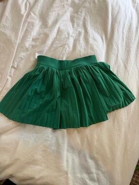Green Pleated Tennis Skirt